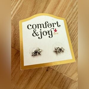 Aerie 925 Sterling silver double stars stud post earrings